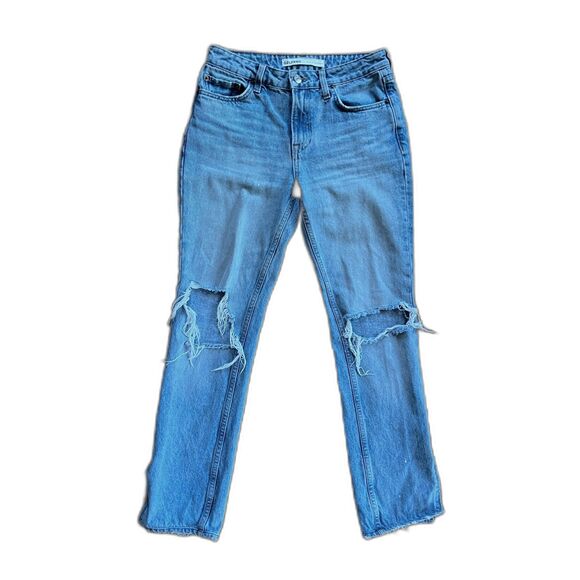 GRLFRND Blue The Hailey Low Rise Slim Boot Jeans Pants  Women's Size 27 - Picture 1 of 10
